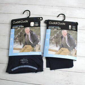 Cuddl Duds Men's Base Layer Shirt Pants Size L Waffle Thermal Underwear